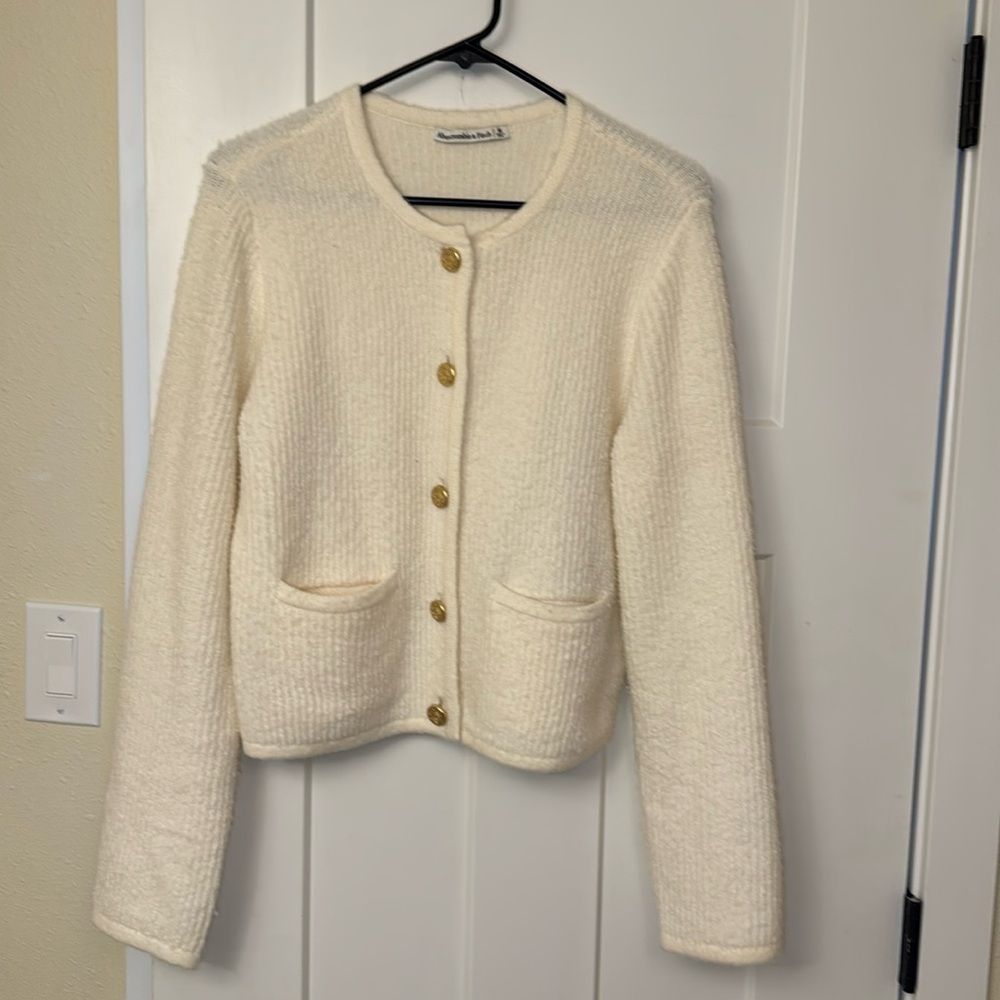 Cream Abercrombie cardigan
